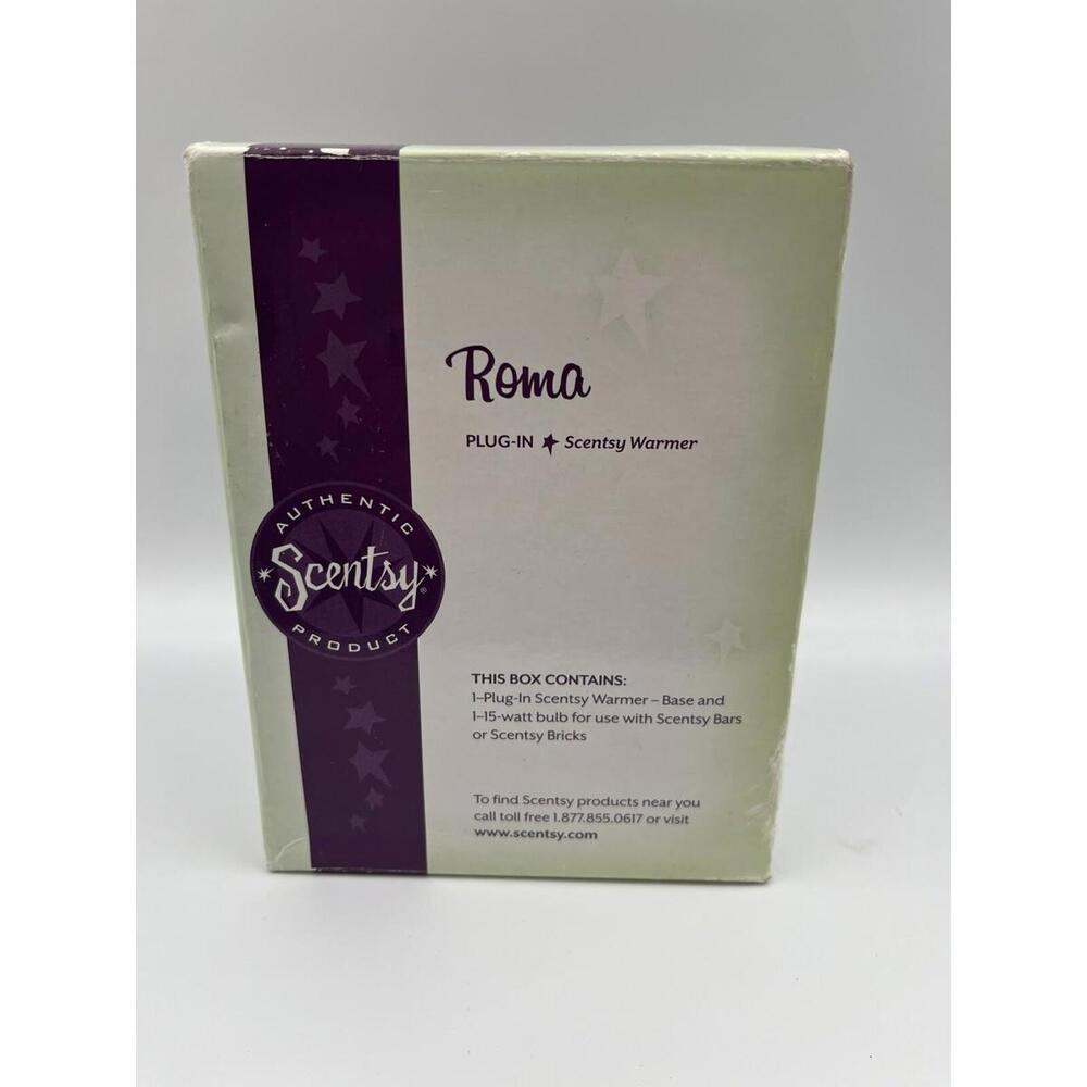 Retired Scentsy Roma Red Ceramic Plug-In Wax Warmer Round Shape w/ Box - Picture 4 of 8